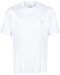 Brunello Cucinelli - Logo-print Cotton T-shirt - Lyst
