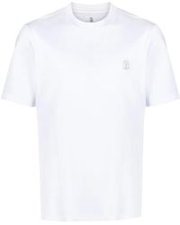 Brunello Cucinelli - T-Shirt Mit Logo-Print - Lyst