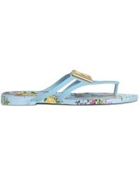 Dolce & Gabbana - Rubber Beachwear Slides With Logo - Lyst