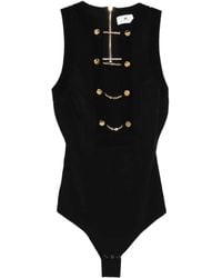 Elisabetta Franchi - Chain-Embellished Bodysuit - Lyst