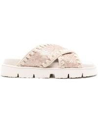 Mou - Bio Criss-Cross Sequin-Embellished Sandals - Lyst