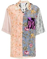 Marine Serre - Pink Regenerated Shirt - Women's - Silk - Lyst