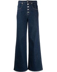 Woolrich - Button-detail Wide-leg Jeans - Lyst