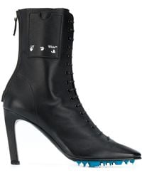 Off-White c/o Virgil Abloh - Lace-up Leather Ankle Boots - Lyst