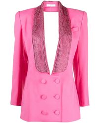 Area - Tuxedo Crystal-Embellished Minidress - Lyst