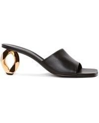 JW Anderson - Chain Heel Leather Sandals - Lyst