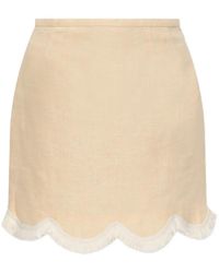 Posse - Scalloped-Hem Fringed Mini A-Line Skirt - Lyst