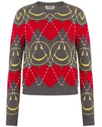 Moschino - X Smiley Pullover Mit Gesichtsmuster - Lyst
