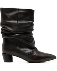 Liska - Ruched Leather Boots - Lyst
