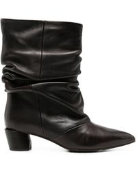 Liska - Ruched Leather Boots - Lyst