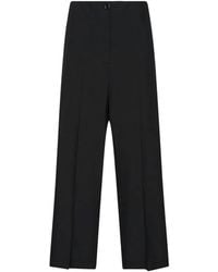 Elena Miro - Pressed-Crease Wide-Leg Trousers - Lyst