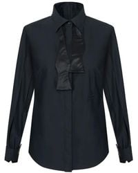Elisabetta Franchi - Cotton Shirt With Bow Tie - Lyst