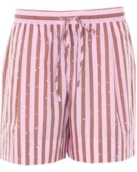 Essentiel Antwerp - Crystal-Embellished Striped Shorts - Lyst