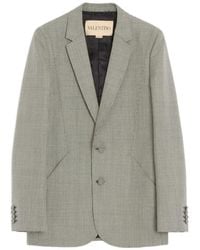 Valentino Garavani - Single-Breasted Wool Jacket With Houndstooth Pattern - Lyst
