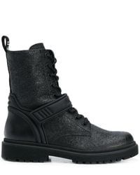 Moncler Shiny Cracked-effect Boots - Black