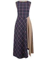 Barbour - Checked-Pattern Asymmetrical Dress - Lyst