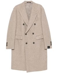 Tagliatore - Double-Breasted Herringbone Coat - Lyst