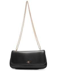 Calvin Klein - Small Logo-Plaque Chain-Strap Shoulder Bag - Lyst