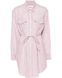 Isabel Marant - Striped Mini Shirt Dress - Lyst