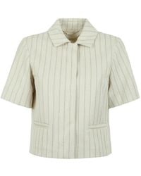 Max Mara - Pinstriped Cropped Jacket - Lyst
