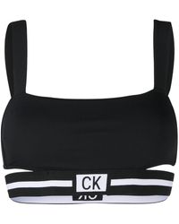 Calvin Klein Top de bikini estilo bandeau - Negro