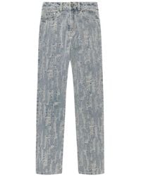 Manière De Voir - Posie Distressed High-Rise Straight-Leg Jeans - Lyst