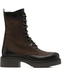 METISSE - Lace-Up Leather Combat Boots - Lyst