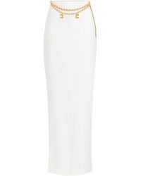 Elisabetta Franchi - Chain-Detail Crepe Maxi Skirt - Lyst