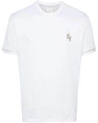 Eleventy - Logo-Embroidered Cotton T-Shirt - Lyst