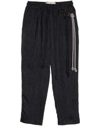Song For The Mute - Wave Drape Tapered-leg Wool Trousers - Lyst