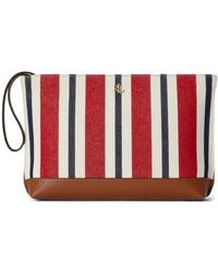 Ralph Lauren - Striped Canvas Clutch Bag - Lyst