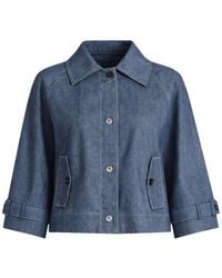 Liviana Conti - Waylen Buttoned Rear-Pleat Denim Jacket - Lyst