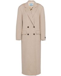 Prada - Double-breasted Velour Cashmere Coat - Lyst