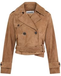 Monse - Double-Breasted Suede Jacket - Lyst