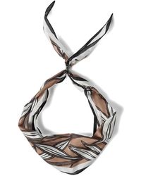 Brunello Cucinelli - Cacao Leaves Print Silk Foulard - Lyst