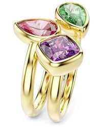 Swarovski - Imber Crystal-Embellished Stackable Rings (Set Of Two) - Lyst
