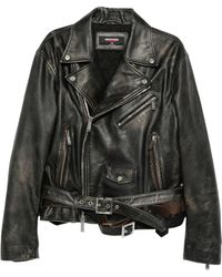 DSquared² - Bikerjacke Mit Gürtel - Lyst