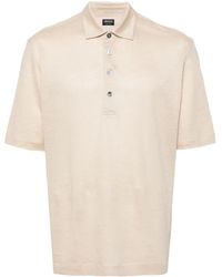 ZEGNA - Short-Sleeve Linen Polo Shirt - Lyst