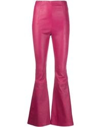 Amiri - High-Waisted Leather Flared Trousers - Lyst