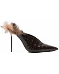 Paris Texas - Lidia Fur Sabot Shoes 105 - Lyst