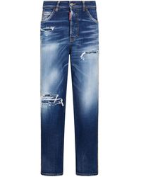 DSquared² - Lace-up Distressed Jeans - Lyst