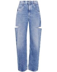 Maison Margiela - Cut-Out Straight-Leg Jeans - Lyst