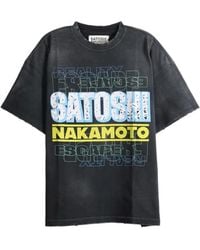 Satoshi Nakamoto - Logo-Print Crew-Neck T-Shirt - Lyst