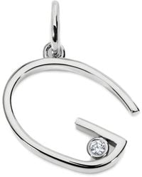 Monica Vinader - Initial G Solitaire-Diamond Pendant - Lyst