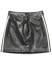 adidas - Crocodile-Effect Stripe-Detail Mini Skirt - Lyst