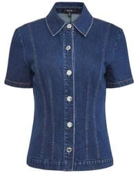 Toccin - Halle Short-Sleeve Button-Down Cotton Shirt - Lyst