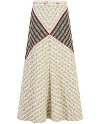 Rosie Assoulin - Midi-Rok Met Bloemenprint En Vlakken - Lyst
