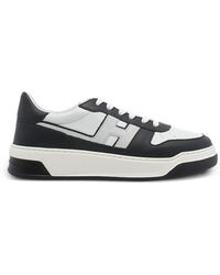 Hogan - Logo-Patch Panelled Leather Sneakers - Lyst