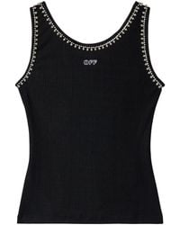 Off-White c/o Virgil Abloh - Pearl-Embellished Ribbed Tank Top - Lyst