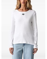 Munthe - T-Shirt Côtelé Pote À Logo Brodé - Lyst